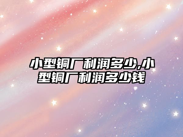 小型銅廠利潤多少,小型銅廠利潤多少錢