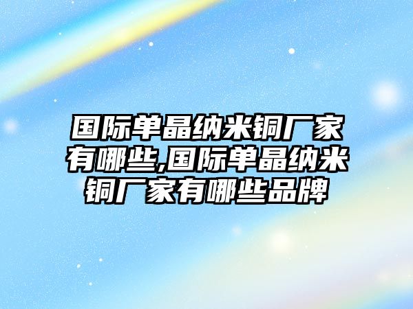 國(guó)際單晶納米銅廠家有哪些,國(guó)際單晶納米銅廠家有哪些品牌