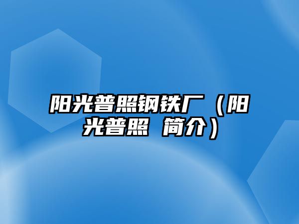 陽(yáng)光普照鋼鐵廠（陽(yáng)光普照 簡(jiǎn)介）