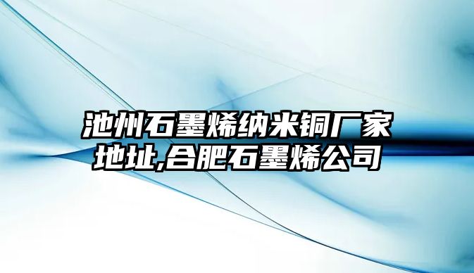 池州石墨烯納米銅廠家地址,合肥石墨烯公司