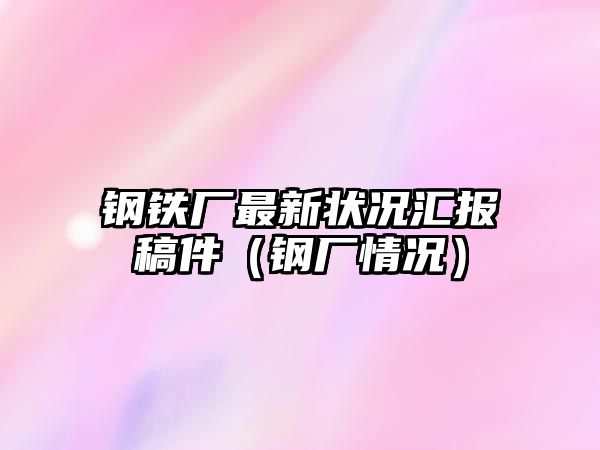 鋼鐵廠最新狀況匯報稿件（鋼廠情況）