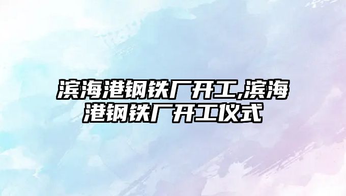 濱海港鋼鐵廠開工,濱海港鋼鐵廠開工儀式