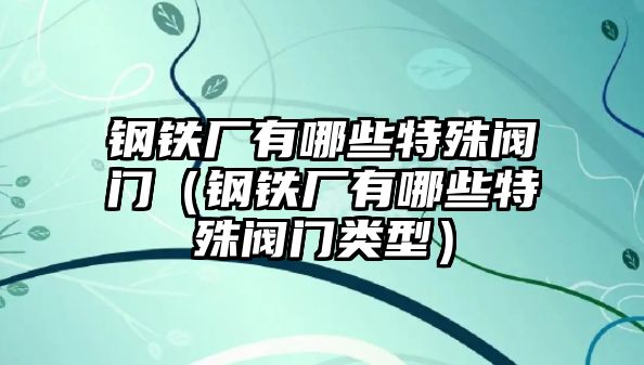 鋼鐵廠有哪些特殊閥門（鋼鐵廠有哪些特殊閥門類型）