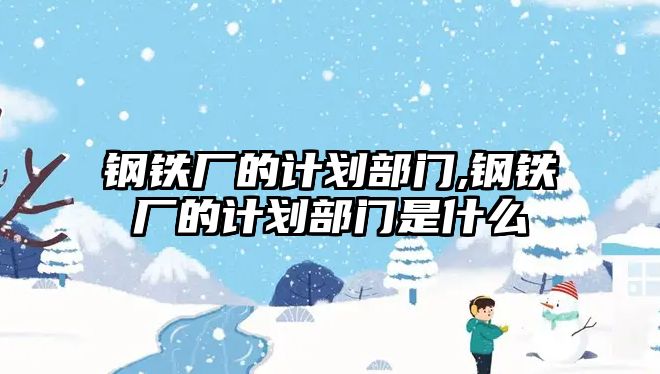 鋼鐵廠的計劃部門,鋼鐵廠的計劃部門是什么