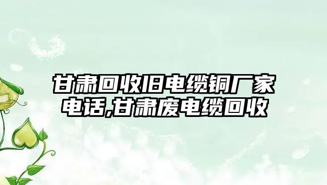 甘肅回收舊電纜銅廠家電話,甘肅廢電纜回收