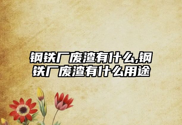 鋼鐵廠廢渣有什么,鋼鐵廠廢渣有什么用途