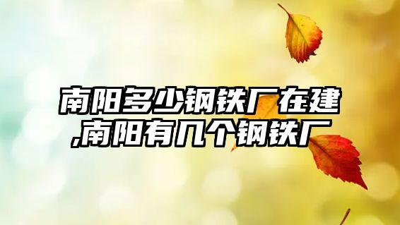 南陽多少鋼鐵廠在建,南陽有幾個鋼鐵廠