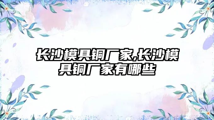 長(zhǎng)沙模具銅廠家,長(zhǎng)沙模具銅廠家有哪些