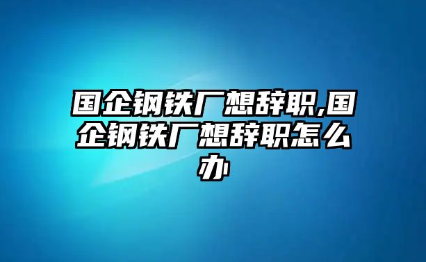 國(guó)企鋼鐵廠想辭職,國(guó)企鋼鐵廠想辭職怎么辦