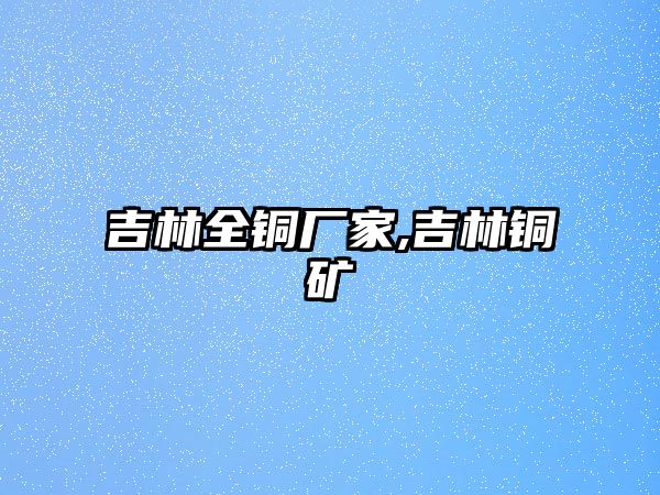 吉林全銅廠家,吉林銅礦