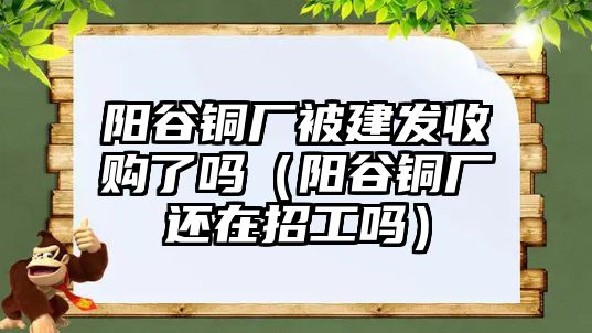 陽谷銅廠被建發(fā)收購了嗎（陽谷銅廠還在招工嗎）