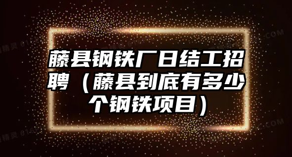 藤縣鋼鐵廠日結(jié)工招聘（藤縣到底有多少個鋼鐵項目）