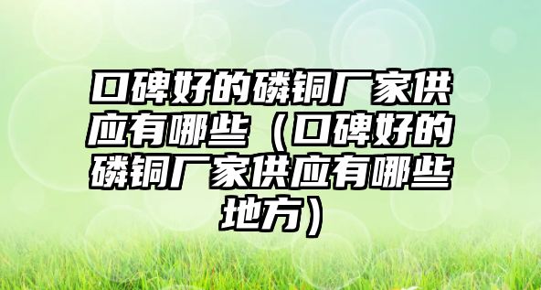 口碑好的磷銅廠家供應有哪些（口碑好的磷銅廠家供應有哪些地方）