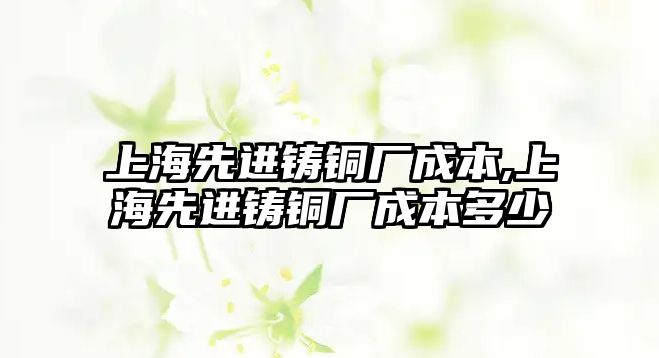 上海先進(jìn)鑄銅廠成本,上海先進(jìn)鑄銅廠成本多少