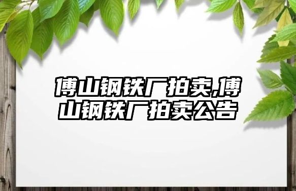 傅山鋼鐵廠拍賣,傅山鋼鐵廠拍賣公告