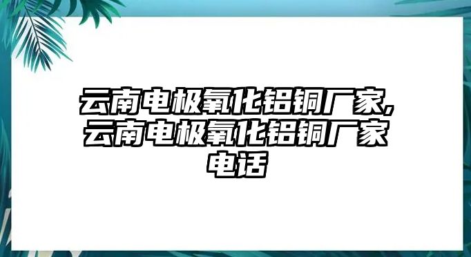 云南電極氧化鋁銅廠家,云南電極氧化鋁銅廠家電話