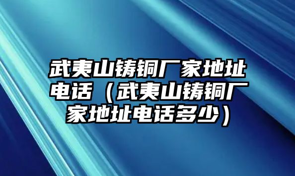 武夷山鑄銅廠家地址電話（武夷山鑄銅廠家地址電話多少）