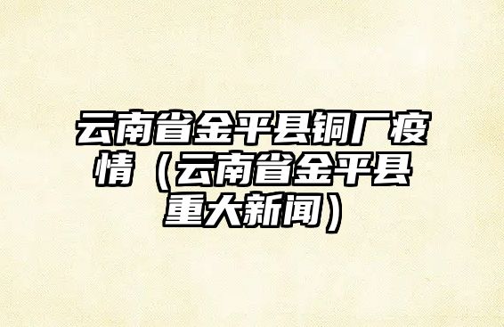 云南省金平縣銅廠疫情（云南省金平縣重大新聞）