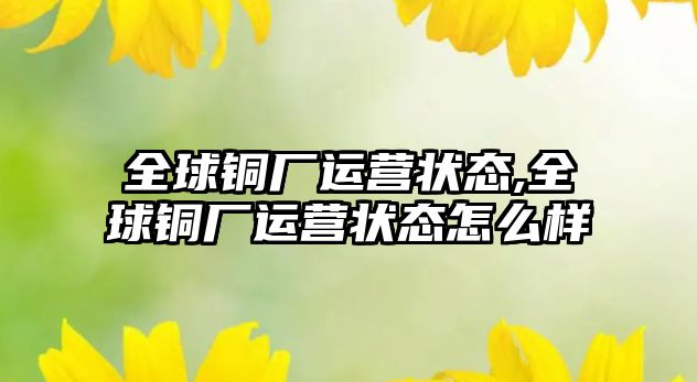 全球銅廠運營狀態(tài),全球銅廠運營狀態(tài)怎么樣