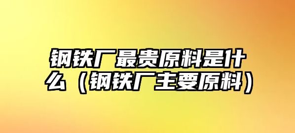 鋼鐵廠最貴原料是什么（鋼鐵廠主要原料）