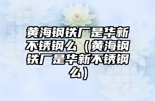 黃海鋼鐵廠是華新不銹鋼么（黃海鋼鐵廠是華新不銹鋼么）