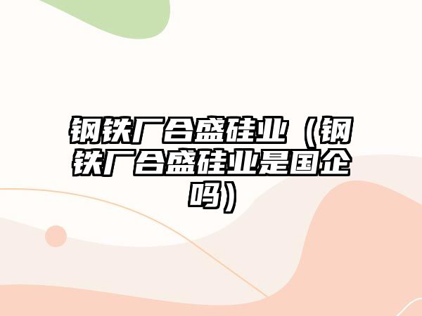 鋼鐵廠合盛硅業(yè)（鋼鐵廠合盛硅業(yè)是國企嗎）