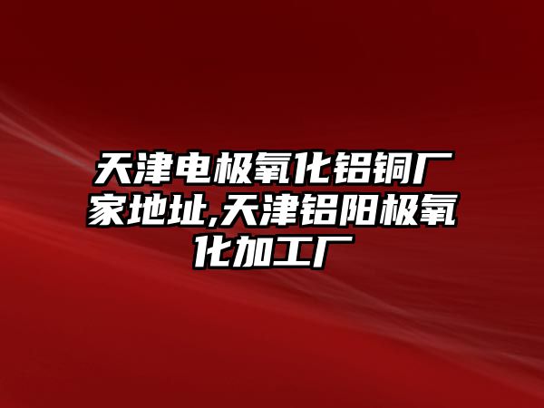 天津電極氧化鋁銅廠家地址,天津鋁陽極氧化加工廠