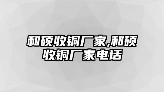 和碩收銅廠家,和碩收銅廠家電話