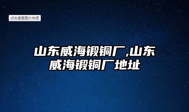 山東威海鍛銅廠,山東威海鍛銅廠地址