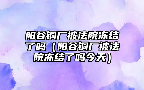 陽(yáng)谷銅廠被法院凍結(jié)了嗎（陽(yáng)谷銅廠被法院凍結(jié)了嗎今天）