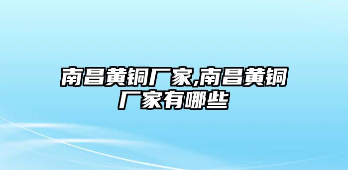 南昌黃銅廠家,南昌黃銅廠家有哪些