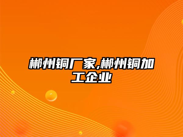 郴州銅廠家,郴州銅加工企業(yè)