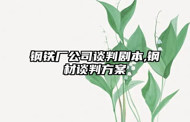 鋼鐵廠公司談判劇本,鋼材談判方案