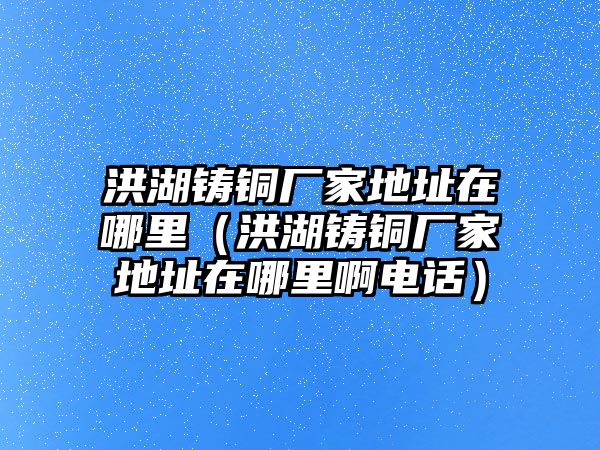 洪湖鑄銅廠家地址在哪里（洪湖鑄銅廠家地址在哪里啊電話）