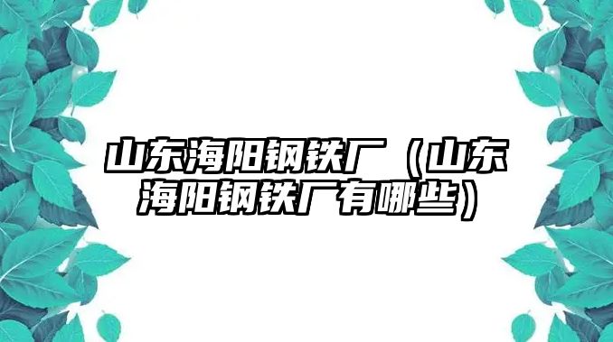 山東海陽鋼鐵廠（山東海陽鋼鐵廠有哪些）