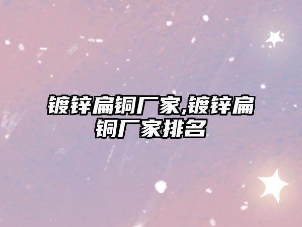 鍍鋅扁銅廠家,鍍鋅扁銅廠家排名