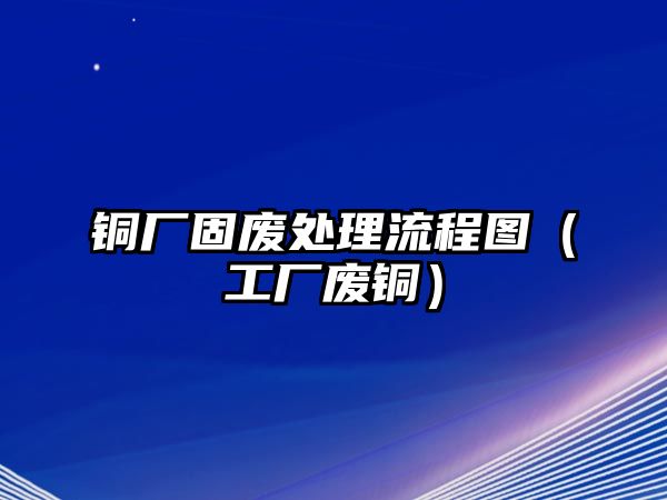 銅廠固廢處理流程圖（工廠廢銅）