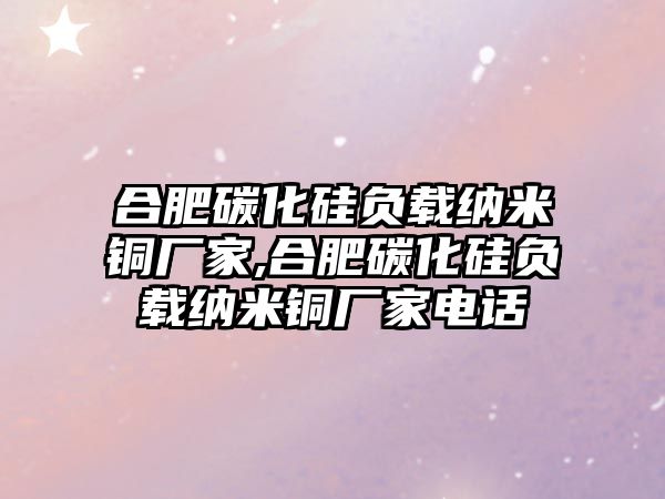 合肥碳化硅負載納米銅廠家,合肥碳化硅負載納米銅廠家電話