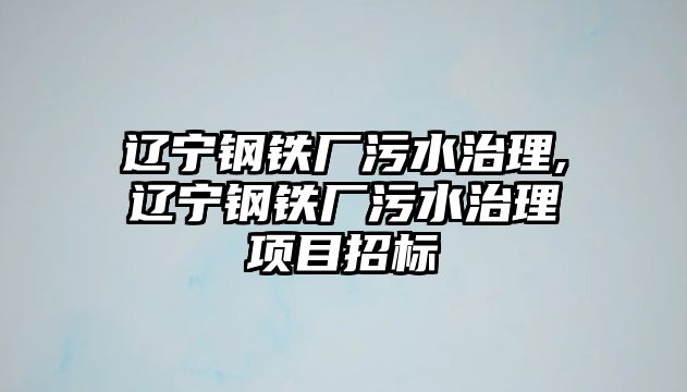 遼寧鋼鐵廠污水治理,遼寧鋼鐵廠污水治理項(xiàng)目招標(biāo)