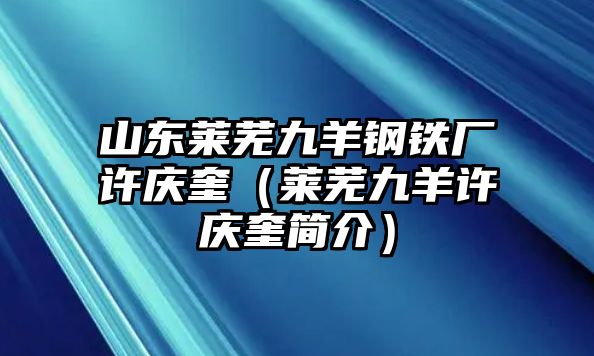 山東萊蕪九羊鋼鐵廠許慶奎（萊蕪九羊許慶奎簡介）