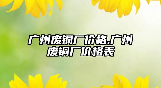 廣州廢銅廠價格,廣州廢銅廠價格表