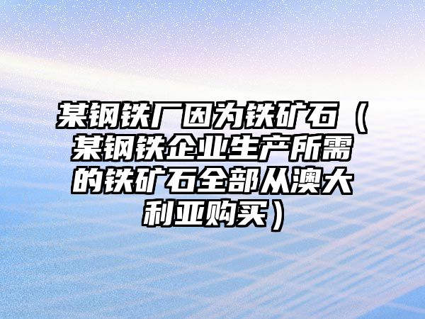 某鋼鐵廠因為鐵礦石（某鋼鐵企業(yè)生產(chǎn)所需的鐵礦石全部從澳大利亞購買）