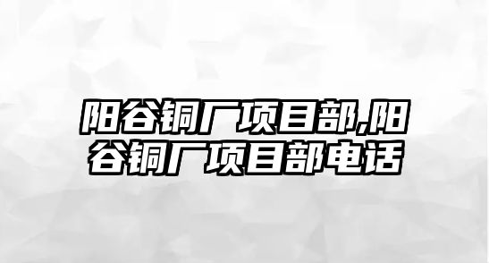 陽谷銅廠項目部,陽谷銅廠項目部電話