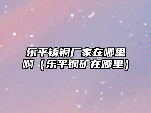 樂(lè)平鑄銅廠家在哪里?。?lè)平銅礦在哪里）