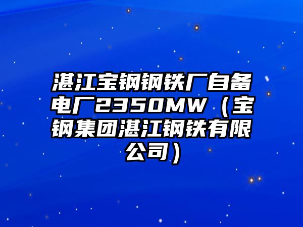 湛江寶鋼鋼鐵廠自備電廠2350MW（寶鋼集團(tuán)湛江鋼鐵有限公司）