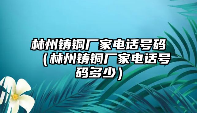 林州鑄銅廠家電話號碼（林州鑄銅廠家電話號碼多少）