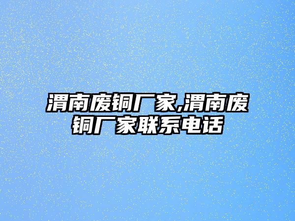 渭南廢銅廠家,渭南廢銅廠家聯(lián)系電話