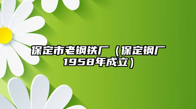 保定市老鋼鐵廠（保定鋼廠1958年成立）