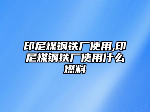 印尼煤鋼鐵廠使用,印尼煤鋼鐵廠使用什么燃料