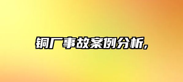 銅廠事故案例分析,